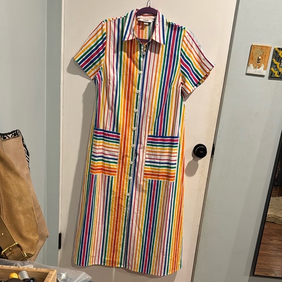 Christopher John Rogers Red Yellow Sundress Midi - Picture 6 of 7